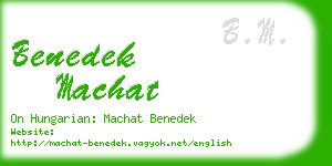 benedek machat business card